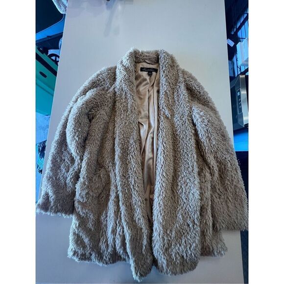 Kenneth Cole Faux Fur Beige Jacket S (A) - Picture 3 of 14